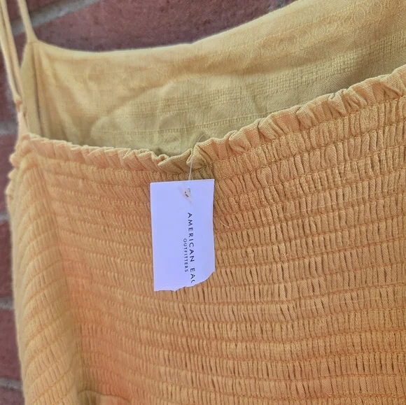 American Eagle faux wrap dress Pale Yellow Size XL - Picture 9 of 9